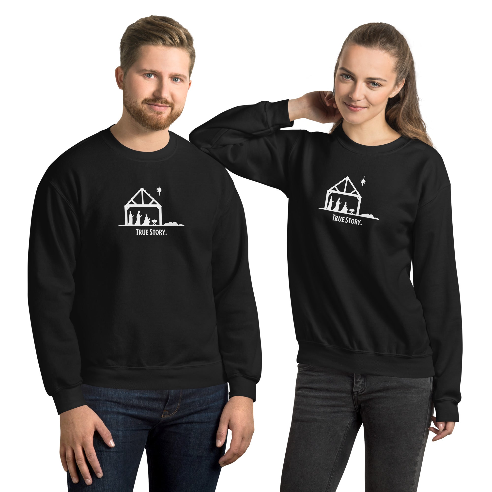 True Story Nativity Crewneck Sweatshirt | Faith-Based Holiday Wear