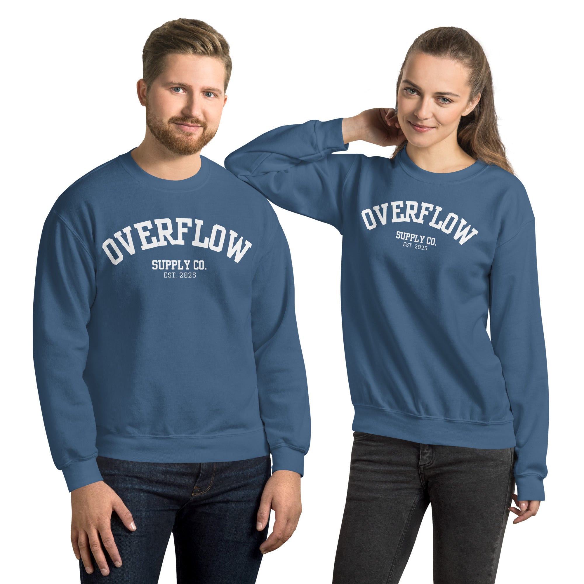 Overflow Supply Co. EST. 2025 | Vintage Collegiate Sweatshirt