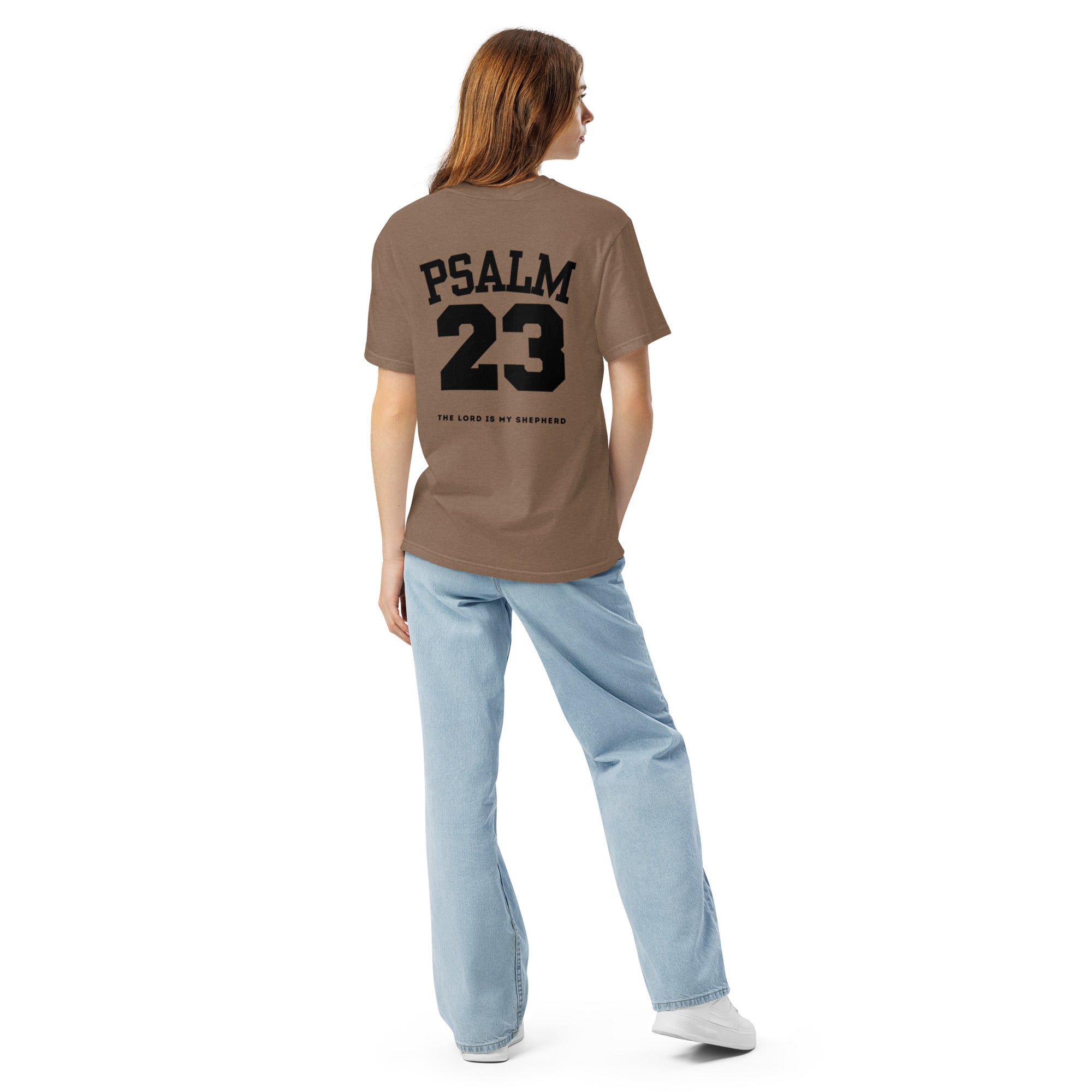 Awaken | Comfort Colors | “Psalm 23” Varsity Tee | Faith Meets Team Spirit