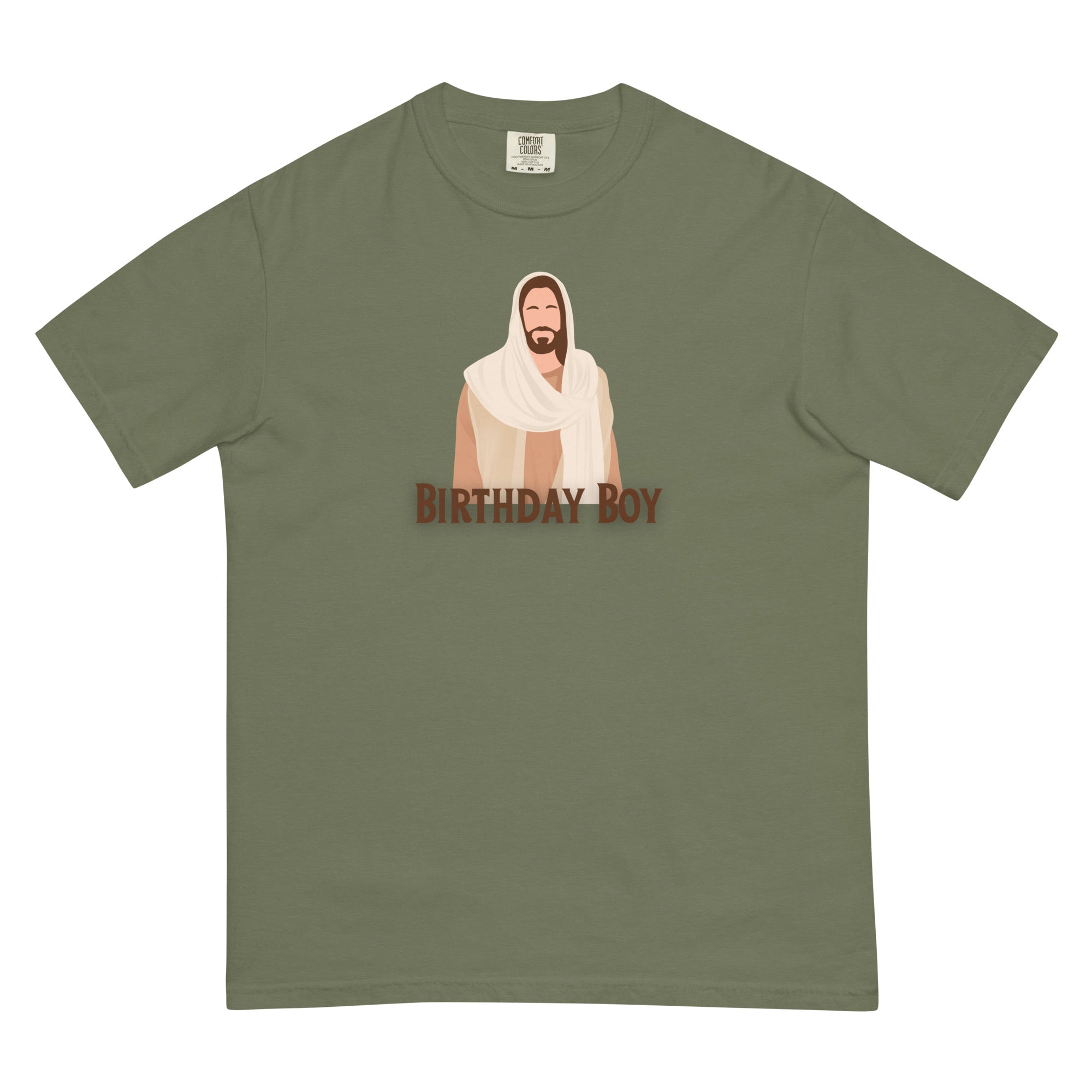 Comfort Colors | Birthday Boy Jesus Image T-Shirt | Faith-Based Holiday Shirt