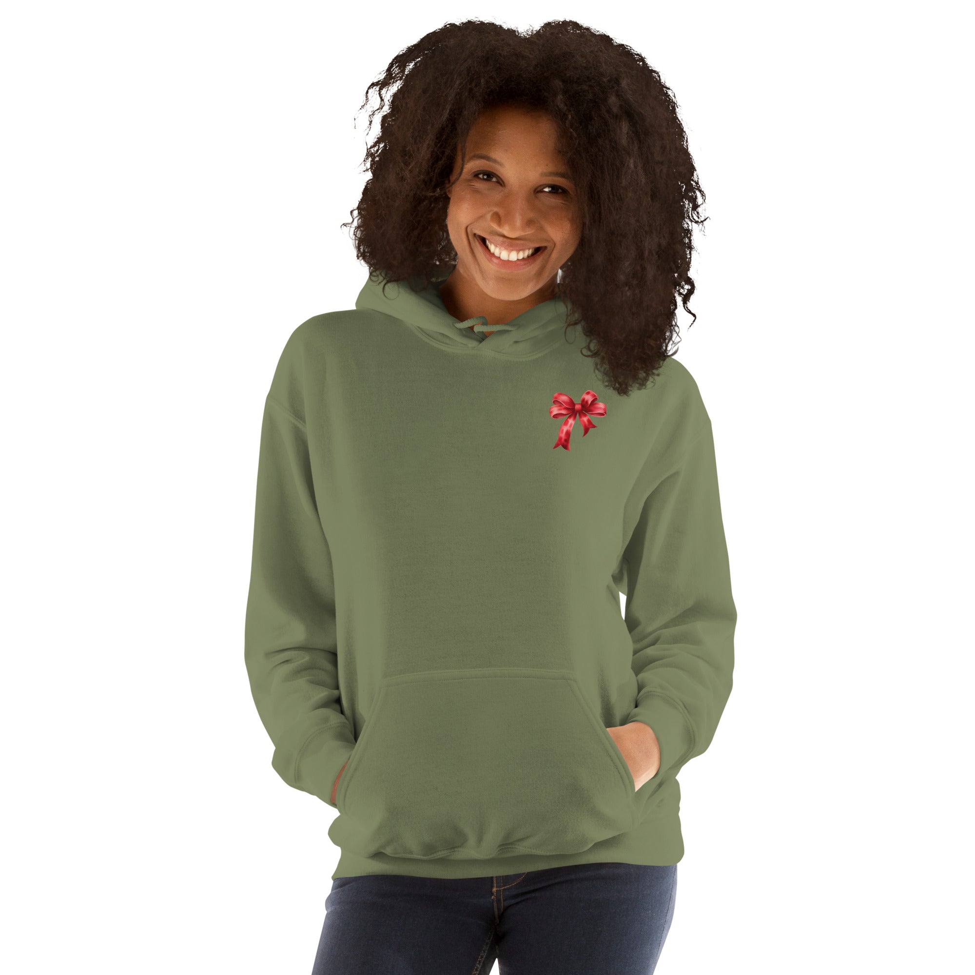 Merry Merry Merry Christmas Bow Hoodie | Holiday Sweatshirt