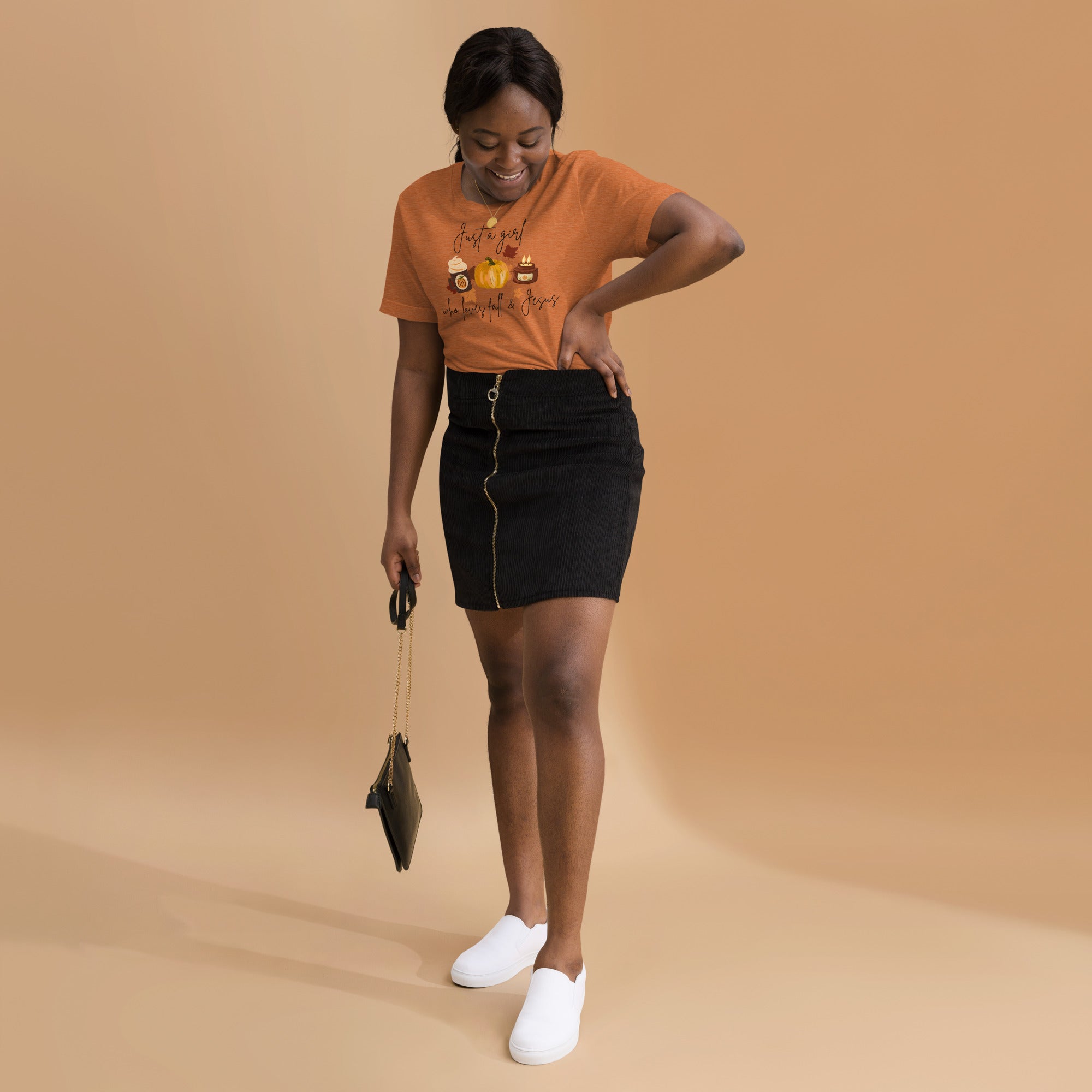 Just a Girl Who Loves Fall & Jesus | Christian Graphic T-Shirt
